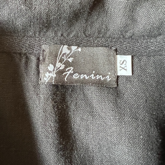 FENINI TUNIC TOP XS 100% BREATHABLE LINEN PULL ON COWL NECK CASUAL MINIMALIST - Picture 11 of 12